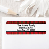 Classic Red Kariert Return Address Label (Insitu)