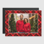 Classic Red Kariert Tartan Foto Magnet (Vorne/Hinten)