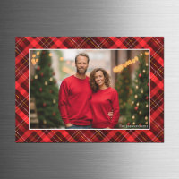 Classic Red Kariert Tartan Foto Magnet