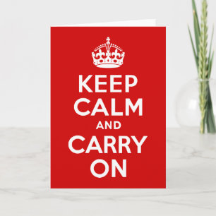 Classic Red Keep Calm und Carry On Karte