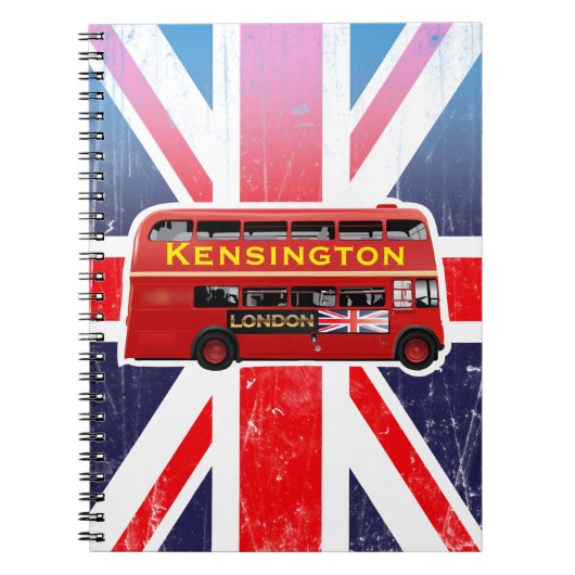 Classic Red London Doppeldecker Bus Notebook Notizblock (Vorderseite)