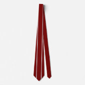 Classic Red Maroon White Striped Neck Tie Krawatte (Vorderseite)