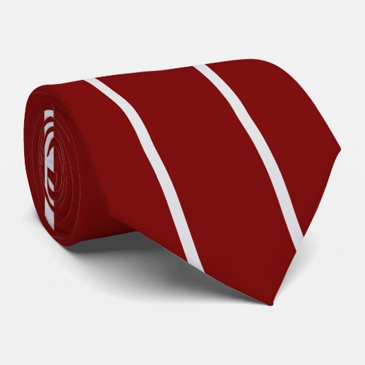 Classic Red Maroon White Striped Neck Tie Krawatte (Gerollt)