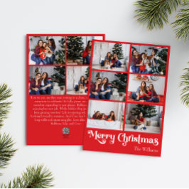 Classic Red Merry Christmas Vertical 10 Foto Feiertagskarte