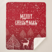 Classic Red Merry Christmas Winter Sherpadecke (Vorderseite)