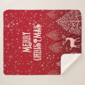 Classic Red Merry Christmas Winter Sherpadecke (Vorderseite (Horizontal))
