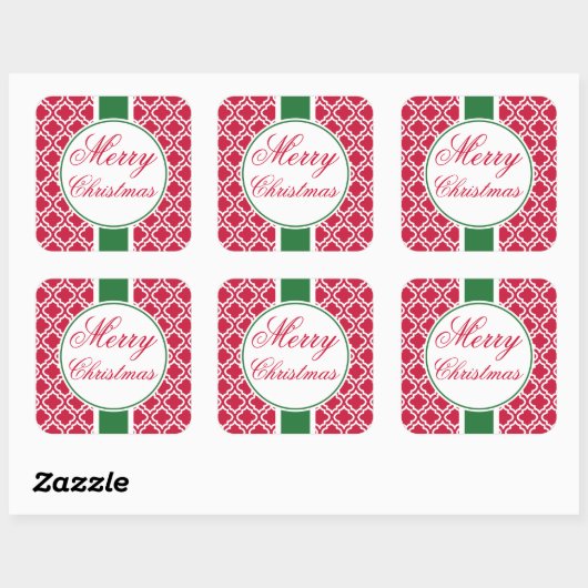 Classic Red Merry Weihnachtsgeschenke Aufkleber (Blatt)