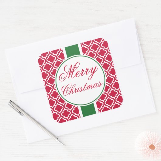 Classic Red Merry Weihnachtsgeschenke Aufkleber (Umschlag)