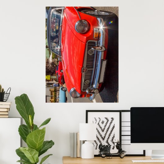 Classic Red MGB Roadster Poster (Heimbüro)