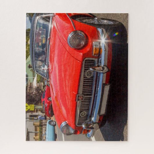 Classic Red MGB Roadster Sportwagen. Puzzle (Vertikal)