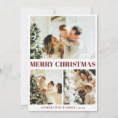 Classic Red Minimal Frohe Weihnachtskarte Feiertagskarte (Vorderseite)