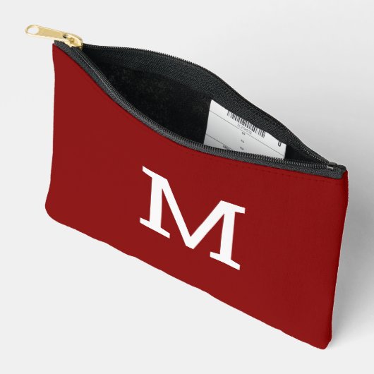 Classic Red Monogram Erstausstattung Makeup Bag Zubehörtasche (Offen)