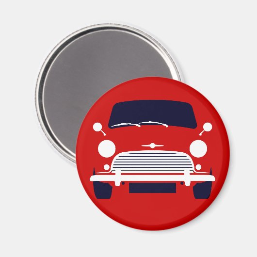 Classic Red Morris Mini Cooper Magnet (Vorderseite/Rückseite)