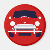 Classic Red Morris Mini Cooper Magnet (Vorne)