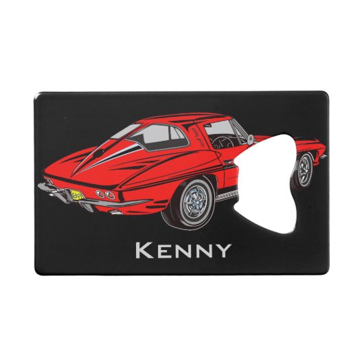 Classic Red Mustang Design Flaschenöffner (Vorderseite (Horizontal))