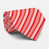 Classic Red Orange Pajama Streifen Muster Neck Tie Krawatte (Gerollt)