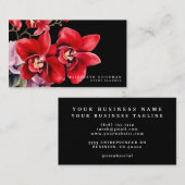 Classic Red Orchids Black Business Cards Visitenkarte (Vorne/Hinten)