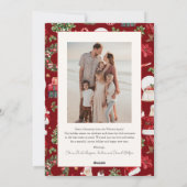 Classic Red Ornament Foto Weihnachten (Rückseite)