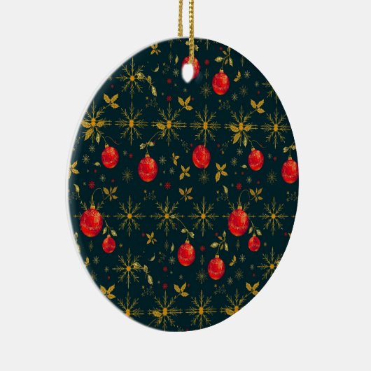 Classic Red Ornaments Ceramic Christmas Ornament (Rechts)