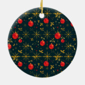 Classic Red Ornaments Ceramic Christmas Ornament (Hinten)