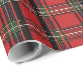 Classic Red Plaid Christmas Wrapping Paper Geschenkpapier (Rolleneckpunkt)