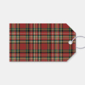 Classic Red Plaid Monogram Merry Christmas Holiday Geschenkanhänger (Vorderseite (Horizontal))