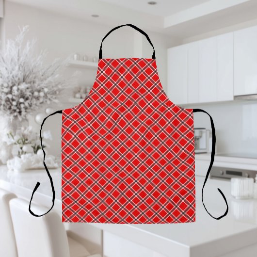 Classic Red Plaid Pattern Farmhouse Style Kitchen Schürze