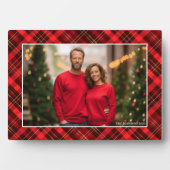 Classic Red Plaid Tartan Christmas Photo Fotoplatte (Vorderseite)