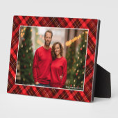 Classic Red Plaid Tartan Christmas Photo Fotoplatte (Seite)