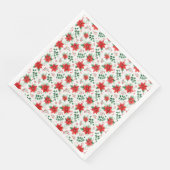 Classic Red Poinsettias Botanical Pattern Serviette (Ecke)