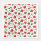 Classic Red Poinsettias Botanical Pattern Serviette (Vorderseite)