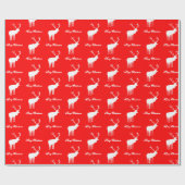 Classic Red Reindeer Elegant Christmas  Geschenkpapier (Flach)