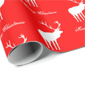 Classic Red Reindeer Elegant Christmas  Geschenkpapier (Rolleneckpunkt)