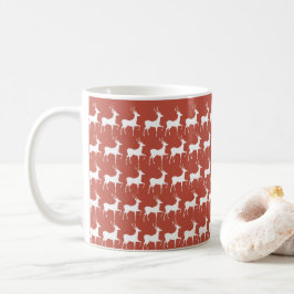 Classic Red Reindeer Pattern Christmas Coffee Mug Kaffeetasse