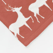 Classic Red Reindeer Pattern Fl Fleecedecke (Ecke)