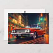 Classic Red Ride Cinematic Auto Postkarten (Vorne/Hinten)