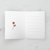Classic Red Rose Birthday folded Greeting Card Karte (Innenseite)