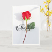Classic Red Rose Birthday folded Greeting Card Karte (Gelbe Blume)