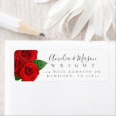 Classic Red Rose Elegant Script Return Address  (Insitu)