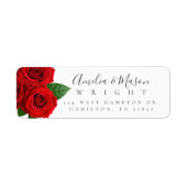 Classic Red Rose Elegant Script Return Address  (Vorne)
