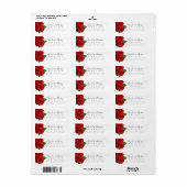 Classic Red Rose Elegant Script Return Address  (Vorne)