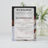 Classic Red Rose Wedding Cake Topper Elegant Einladung (Stehend Vorderseite)