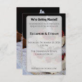 Classic Red Rose Wedding Cake Topper Elegant Einladung (Vorne/Hinten)