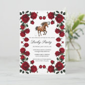 Classic Red Rose Wreath Kentucky Derby Invitation  Einladung (Stehend Vorderseite)