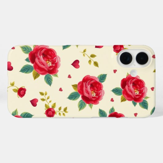 Classic Red Roses iPhone Case (Rückseite (Horizontal))
