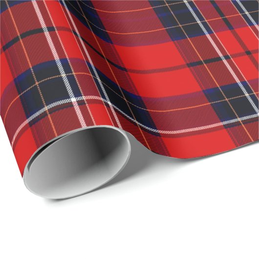 Classic Red Scottish Tartan Seamless Pattern Geschenkpapier (Rolleneckpunkt)