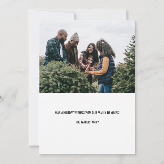 Classic Red Script 2 Foto Weihnachtskarte (Rückseite)