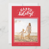 Classic Red Square Foto Retro Weihnachten (Vorderseite)