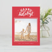 Classic Red Square Foto Retro Weihnachten (Stehend Vorderseite)