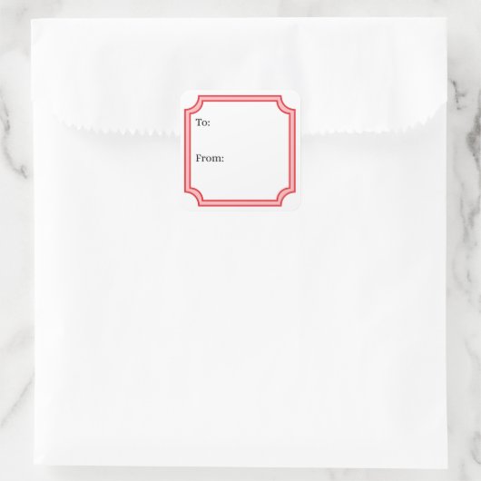 Classic Red Square Sticker (Tasche)